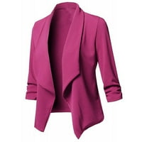 Mišuowi zimska odjeća za žene Cardigan ženski kaput otvorena duga jakna prednje ruhove casual ženski kaput vruće ružičaste 4xl