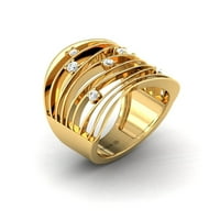 Dijamantni čvrsti zlatni prsten, jedinstveni prsten, vjenčani prsten, poklon za djevojku, zaručnički