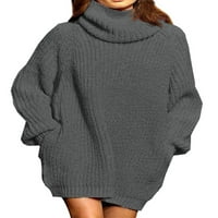 Ružičasta ženska labava turtlenack prevelika dugačak džemper s dugim pulover