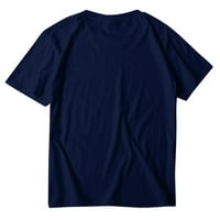 Wozhidaoke T majice za žene o rukavima za žene casual valentinovo oblikovano otpremčenim vratom kratkih slova vrhova ženska bluza mornarsko plava m
