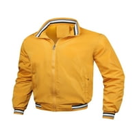 Avamo muška jakna Čvrsta boja Oplata Plain Coat Men V izrez Omotaci Sport Yellow XL