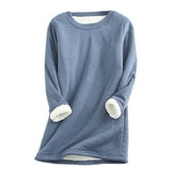 Viikei Womens Plus dugih rukava za čišćenje ženske ženske vrhove dugih rukava ženske pulover debela