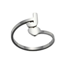 A-Z English Pismo otvori prstenovi od nehrđajućeg čelika Love Retro nakit