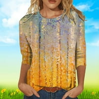 Floleo ženski vrhovi bluza za klirensu modne žene Okrugli vrat 3 4Sleeve majica Jesenja ispiha bluza vrhovi dukseri