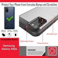 Capsule Case kompatibilan sa Galaxy A02S [Heavy Duty Brušena tekstura hibridna srebrna crna futrola za poklopac telefona] za Samsung Galaxy A02S SM-a