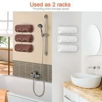 AuLedio 6-rekovni nosač ručnika ukrasni zidni nosač ručnika za skladištenje kupaonskih ručnika u bijeloj boji