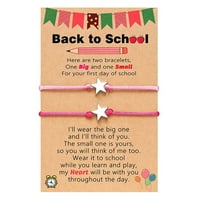Heiheiup Prvi dan školske sezone vrtića u boji crtani kolor kartica pletenica narukvica Majka i kćer