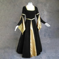 Renesansne haljine Party kostim za žene Retro gusarski seljak Velvet Srednjovjekovna zvona s dugim rukavima