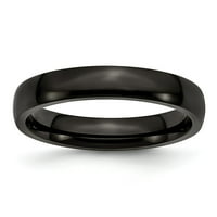 Crni ip-posirani prsten od nehrđajućeg čelika - veličine 11.5