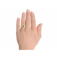 * Rylos jednostavno elegantan prekrasan zeleni smaragdni i dijamantni prsten - maj rodystone *