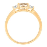 1.11CT Princeze rezani šampanjac simulirani dijamant 14k žuti zlatni godišnjički angažman kamena prstena veličine 8.5