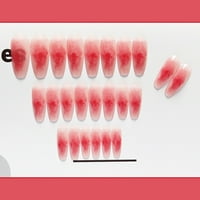 Sjajni lažni nokti prozirni pamegranat u boji lažni nokti za žene Jelly ljepilo