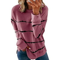 Homchy pulover vrhovi za žene Casual Contrast Color Dugi rukavac Duks
