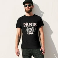 Varsity Paris Vintage Majica MENS CLASSIC CREWNECK kratki rukav Tees Unise Black XL