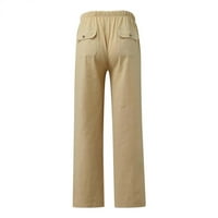 Zodggu Falls ponude muške nove posteljine hlače izvlačenja elastične čvrste boje labave casual pantalone