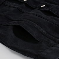 Ketyyh-CHN jakne za muškarce Casual Fall kaput Otvoreno prednja zimska jakna crna, 4xl