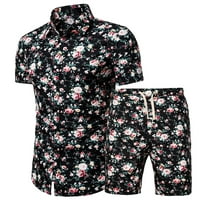 Yubnlvae odijela za muškarce muške ljetne dvostruke majice od plaže i kratkih rukava hlače se postavlja