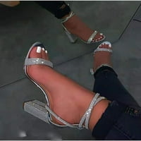 Penskeiy žene Ljetne cipele kopče kvadratne četvrtaste pete Otvorene nožnih prozračnih sandala za zabavu