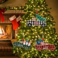 Jzenzero Božićne privjeske ukrasi postavljaju plaćeni automobili Farmhouse Drveni gnomi izreza za kućnu