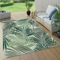 Paco Home Indoor i vanjski prostirki - dizajn džungle sa zelenim palminim stablima zelenim 6'7 9'6 7