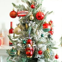 Božićno drvca za viseće ukrase 3D oslikane kuglice Elektroplaćeni rustikalni set Dekor Xmas Party ukrasi