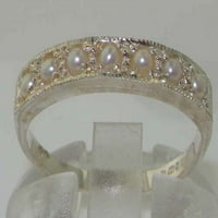 10k bijeli zlatni kultivirani prsten za biseru - veličina za dostupnost