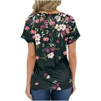 Moda ženska V-izrez Casual Collect Tisak kratkih rukava T-majice za bluzu XL