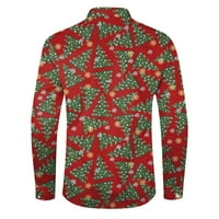 Yuelianxi Božićne majice Muška zima Casual Funny Ispirana majica s dugim rukavima za Božić