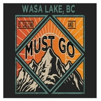 Wasa Lake British Columbia 9x suvenir Drveni znak sa okvirom mora ići dizajn