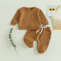 Arvbitana dojenčad za dijete casual pantalone setovi solidne dugih rukava dugih rukava i hlače za crtanje
