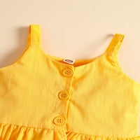 Musuos Girls Ljetne odjeće, gumbi sa čvrstim bojama Cisterne + cvjetne suknje za kosu + traku za djecu, mjeseci do godina