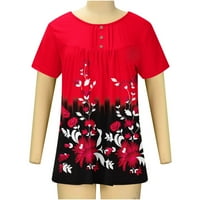 Košulje za žene Dressing Ležerne prilike V izrez Ljetne majice Dame Flowy Tunic Tops Fashion Plus veličina