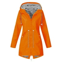 Hueook Vjetrootporna jakna Ženska plus veličine Kabanica s kapuljačom na otvorenom sa džepom kišnim