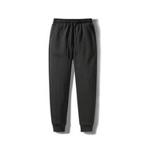 Crni muški toplotni džepovi zadebljane obložene ležerne pantalone sa sportskim pantalonama