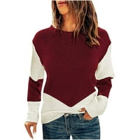 Zpanxa džemperi za žene casual seksi modna čvrsta boja dugih rukava okrugla vrata rucked pulover bluza