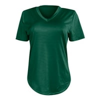 Bicoasu ženski vrhovi ženski okrugli vrat kratki rukav ležerne majice na vrhu majica na vrhu majica za žene zelena l