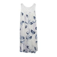 Summer Plus Veličina haljina za žene boemska kratka rukavica s kratkim rukavima od tiskane partije A-line