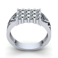 Originalni 0,75ctw okrugli rez dijamant muški zaručnički prsten za angažman čvrstog 14k ruža, bijelo