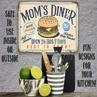Metalni znak - mamin večera - izdržljiv metalni znak - Koristite unutarnju vanjsku hranu - čini odličnu