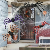 Htwon Halloween ukras gigantski pauk 2,95ft unutarnji kućni dekor na otvorenom uklet House Props Dekoracija dvorišta, ljubičasta
