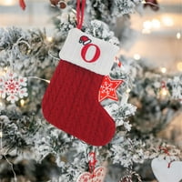 Thaisu božićne čarape viseći ukrasi, crvena slova pletena čarapa za božićne, domaće ukrase Pokloni za zabavu Pokloni