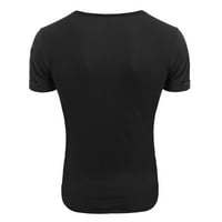 Crna havajska majica Muškarci Ljeto u boji plus veličine V izrez sa zatvaračem kratkih rukava