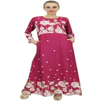 BIMBA ženska povremena cvjetna digitalna tiskana duga burgundija dizajnerska haljina-18