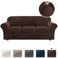 Versailte Velvet Plish Sofa navlake za ispružene kauče navlake za jastuk, kauč veličine, smeđe boje