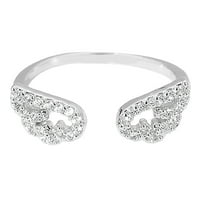 Lowrofile prstenovi za žene Djevojke sposobni bakar s dijamantom na krilnim vjenčanim ženskim prstenom