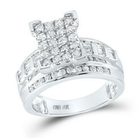 10k bijeli zlatni okrugli dijamantni bridalni zaručnički prsten CTTW veličine 10