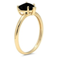 1CT srce Crck Crno prirodno Ony 14K žuti zlatni godišnjički zaručnički prsten veličine 9.5