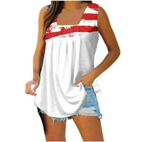 Plus size američka majica zastava seksi bez rukava na vrhu nogu Ženska američka zastava Patriotski cisterne