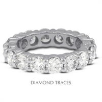 Dijamantni tragovi 18k bijelo zlato 4-prong-cjenovo postavke 2. Carat Ukupni prirodni dijamanti klasični vječni prsten