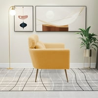 51 Loveseat kauč, modernog tapeciranog kauča s dva sjedala s jastucima za bacanje i zlatnim metalnim